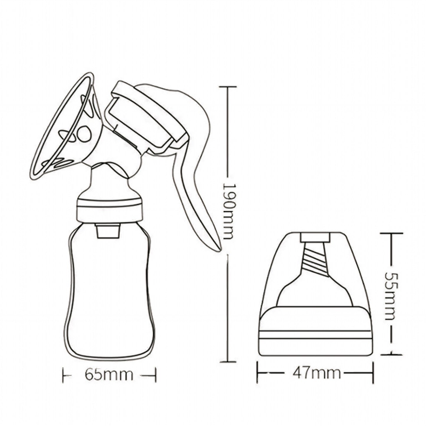 Tire-lait manuel en silicone PP pour bébé, tire-lait manuel confortable