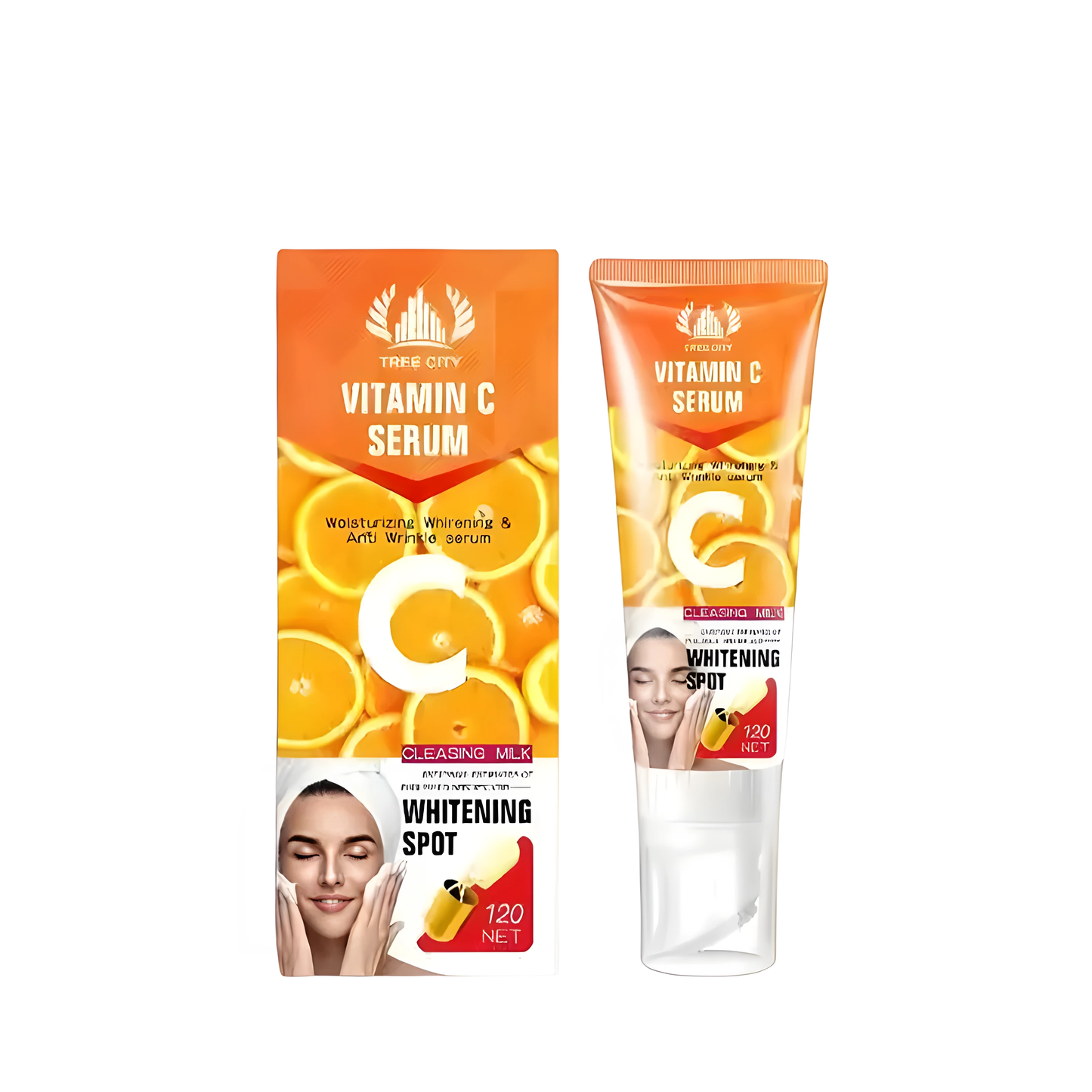 1 pcs Vitamin C , 5 pcs Facial Mask , 1 pcs Brosse nettoyante pour le visage de haute qualité