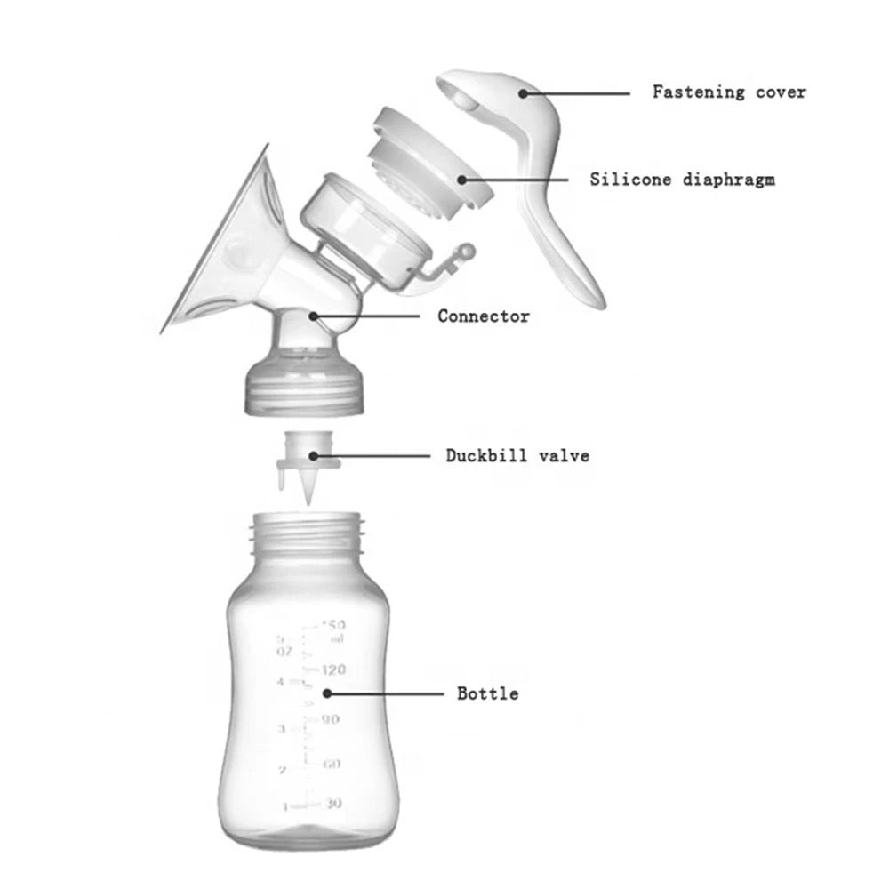 Tire-lait manuel en silicone PP pour bébé, tire-lait manuel confortable