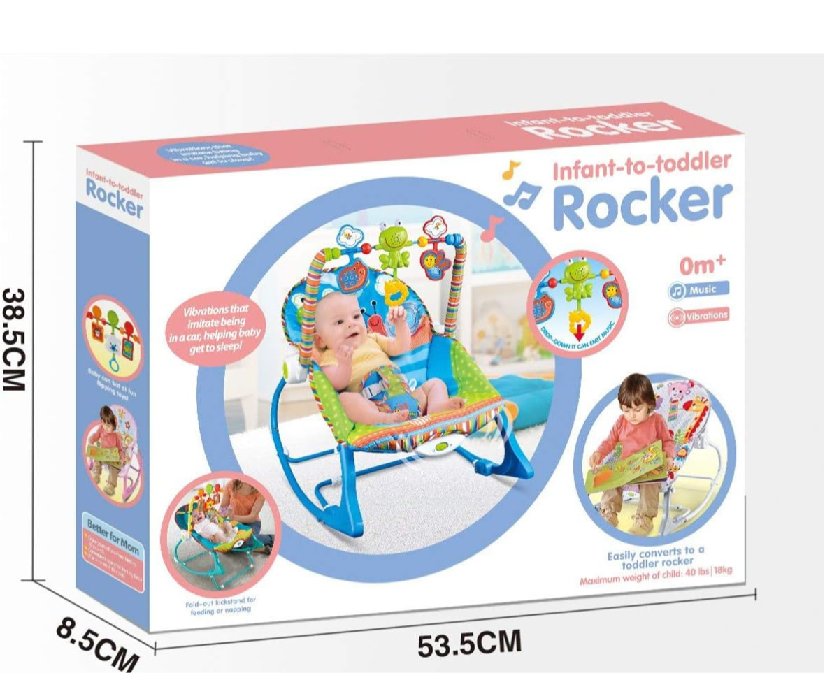 COOLBABY Chaise à bascule pour bébé, chaise à bascule de loisirs pour enfants, fauteuil inclinable pour bébé, lit à bascule multifonctionnel avec vibrations musicales